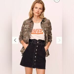 NWOT - Anthropologie - Pilcro Black Denim Button Front Skirt